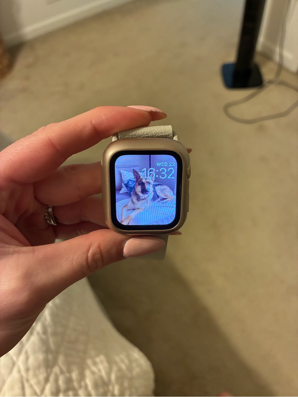 Apple Gold Smartwatch with Light Gray Band